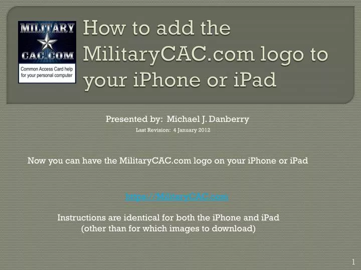 how to add the militarycac com logo to your iphone or ipad