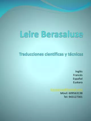 Leire Berasaluze Traducciones científicas y técnicas