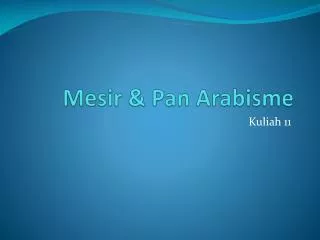 Mesir &amp; Pan Arabisme