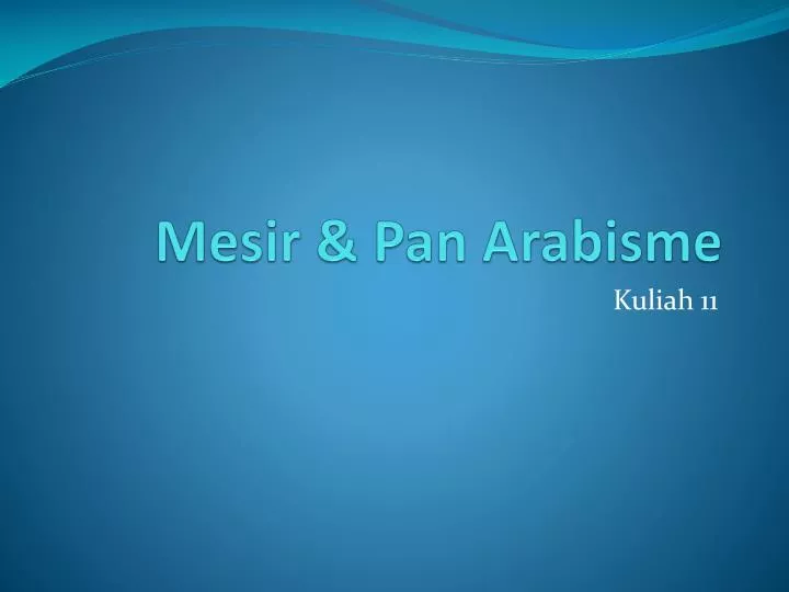 mesir pan arabisme