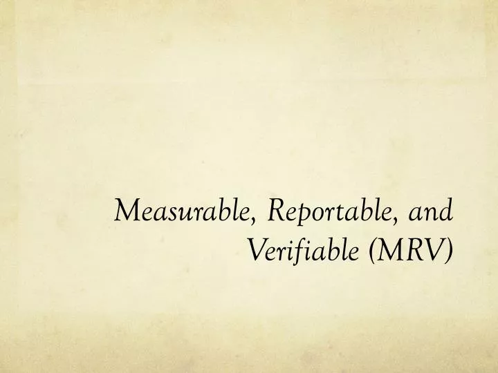 measurable reportable and verifiable mrv