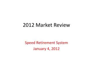 2012 Market Review