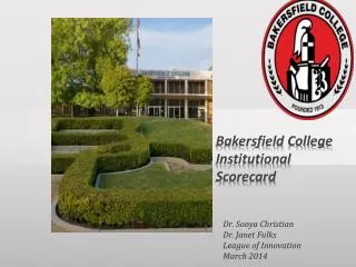 Bakersfield College Institutional Scorecard