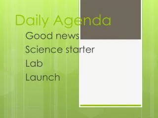 daily agenda