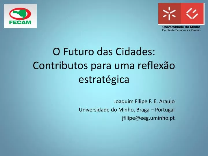 o futuro das cidades contributos para uma reflex o estrat gica