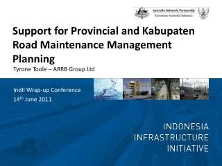 Support for Provincial and Kabupaten Road Maintenance Management Planning