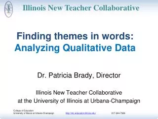 Finding themes in words: Analyzing Qualitative Data