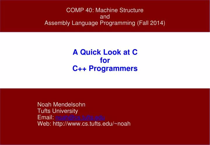 a quick look at c for c programmers