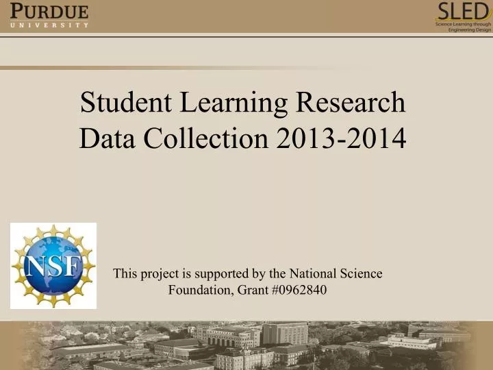 student learning research data collection 2013 2014