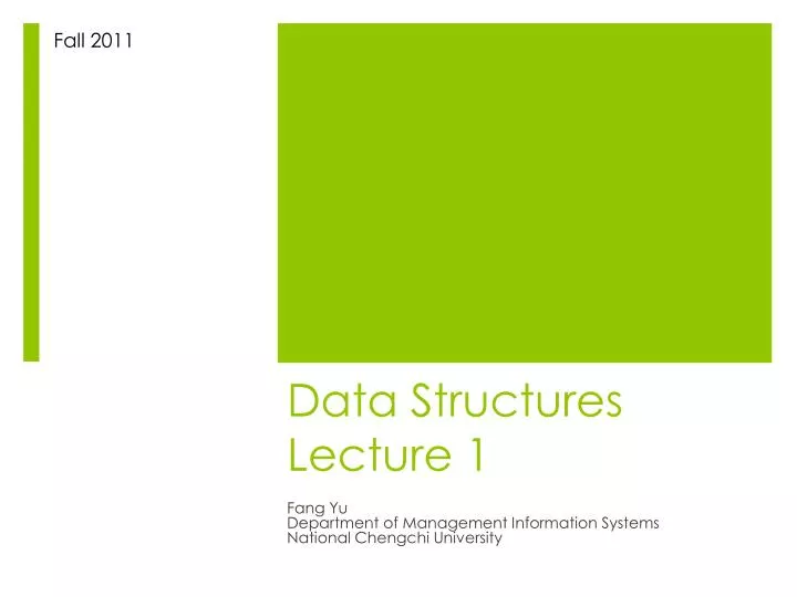 data structures lecture 1