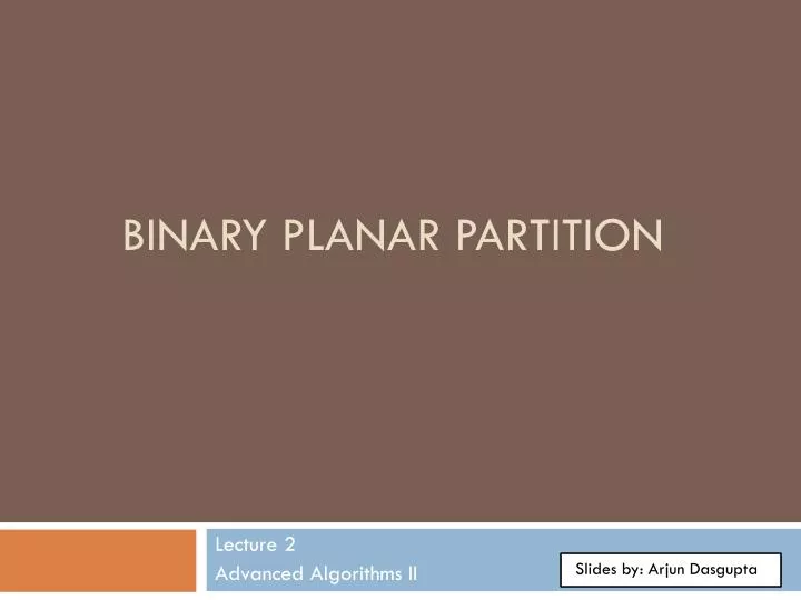 binary planar partition