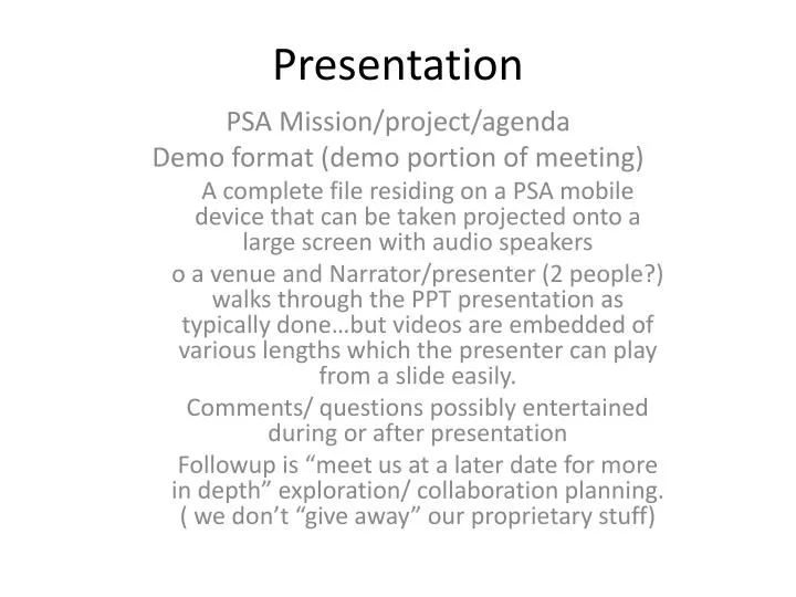 presentation