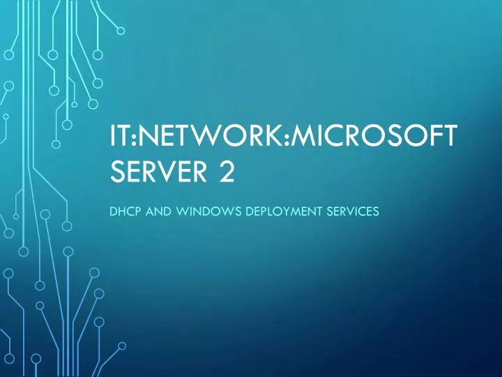 it network microsoft server 2