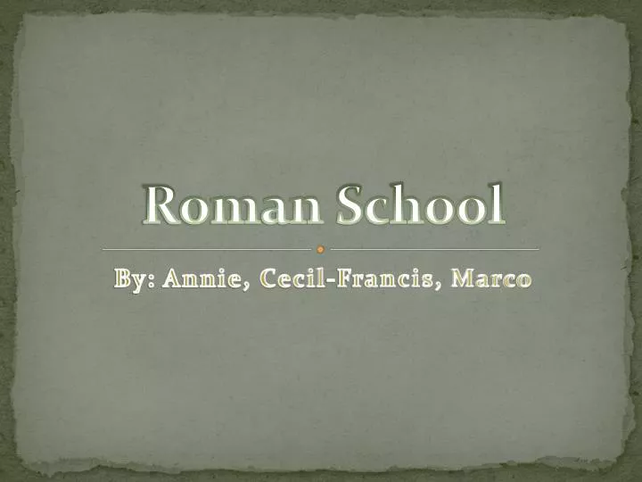 roman school