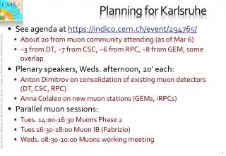 Planning for Karlsruhe