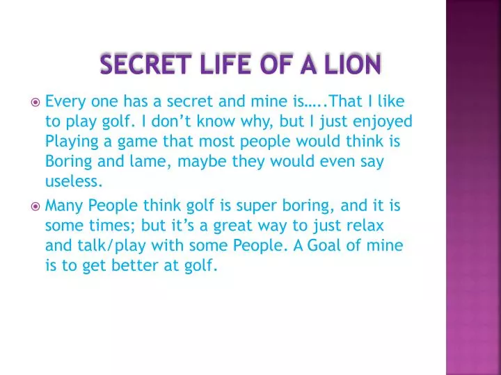 secret life of a lion