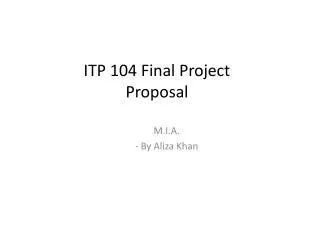 ITP 104 Final Project Proposal