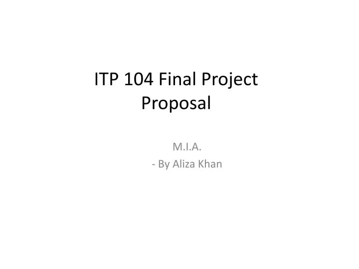 itp 104 final project proposal