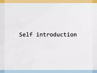 self introduction