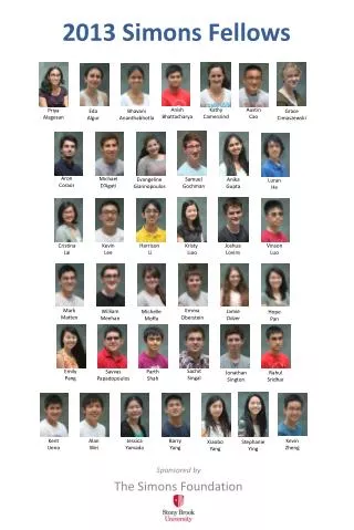 2013 simons fellows