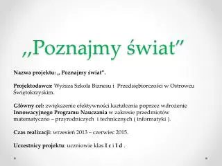 poznajmy wiat