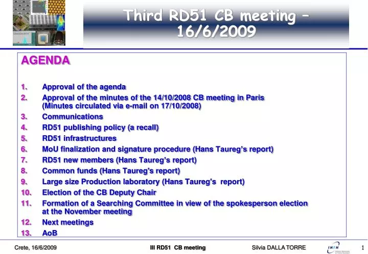 third rd51 cb meeting 16 6 2009