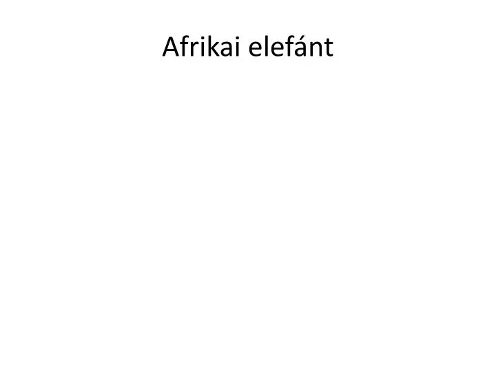 afrikai elef nt