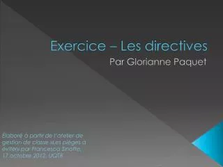 exercice les directives