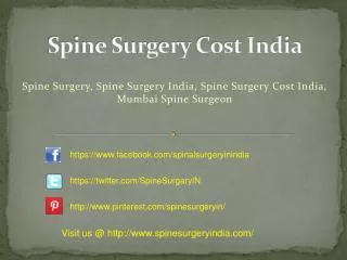 Spine Surgery India Cost