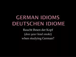 German idioms deutschen idiome