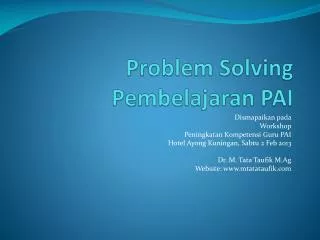 problem solving pembelajaran pai