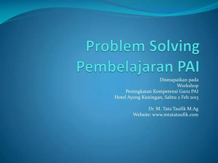 problem solving pembelajaran pai