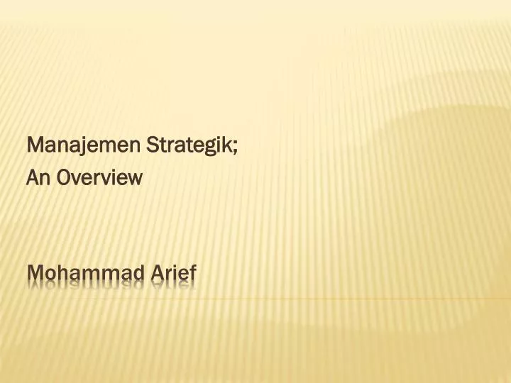 manajemen strategik an overview