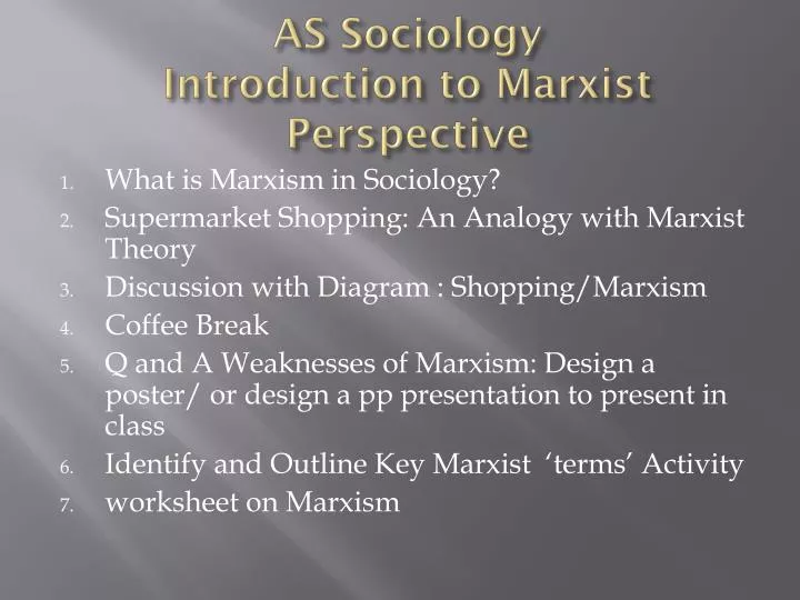 as sociology introduction to marxist perspective