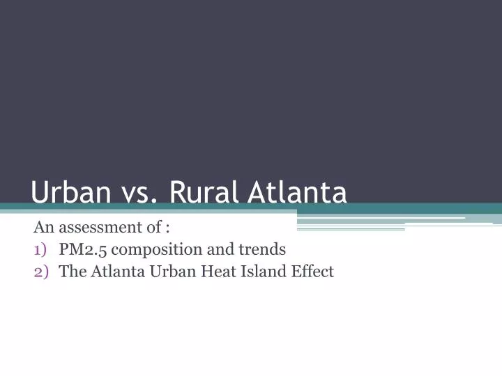 urban vs rural atlanta