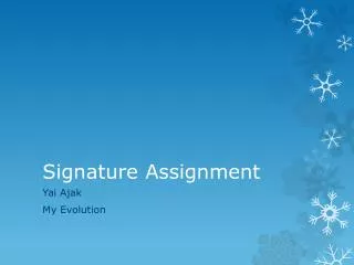 Signature Assignment
