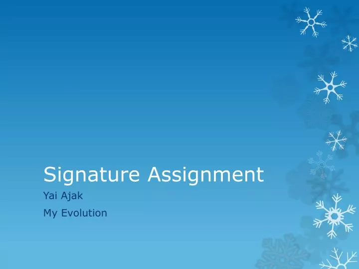 signature assignment