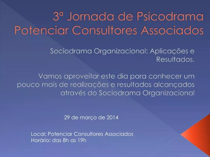 3 jornada de psicodrama potenciar consultores associados