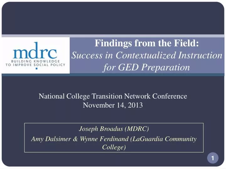 findings from the field success in contextualized instruction for ged preparation