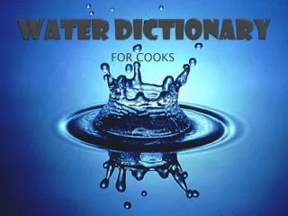 WATER DICTIONARY