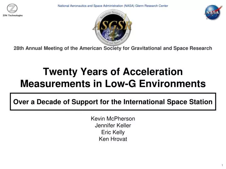twenty years of acceleration measurements in low g environments