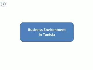 Business Environment i n Tunisia