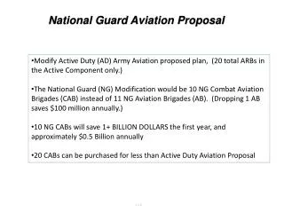 National Guard Aviation Proposal