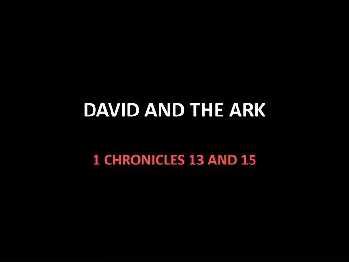 david and the ark