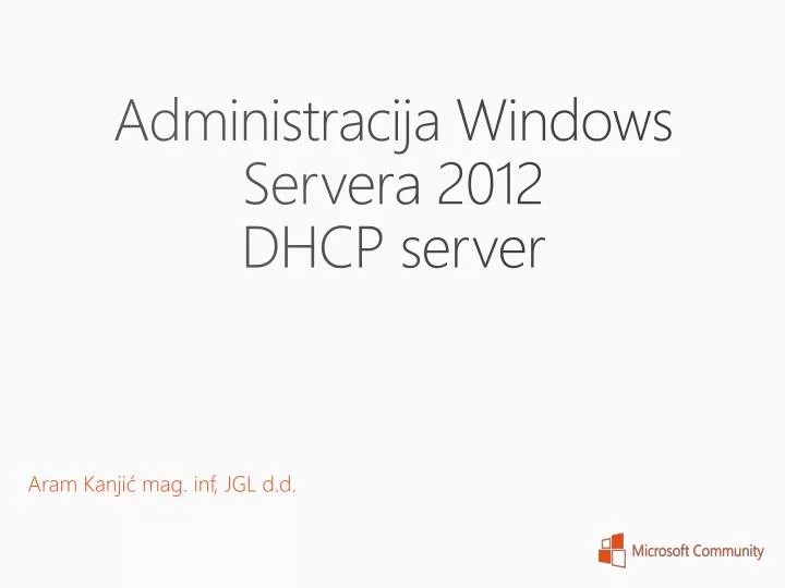 administracija windows servera 2012 dhcp server