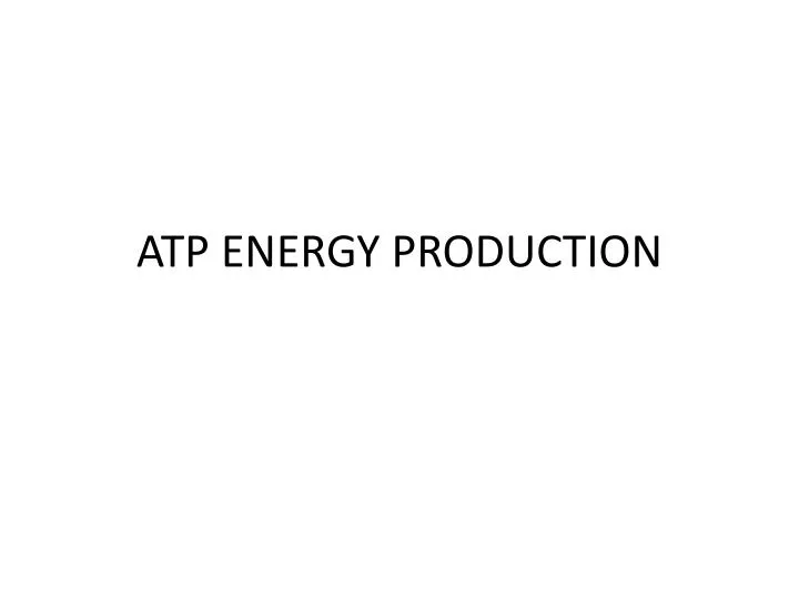 atp energy production