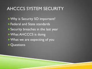 AHCCCS System Security