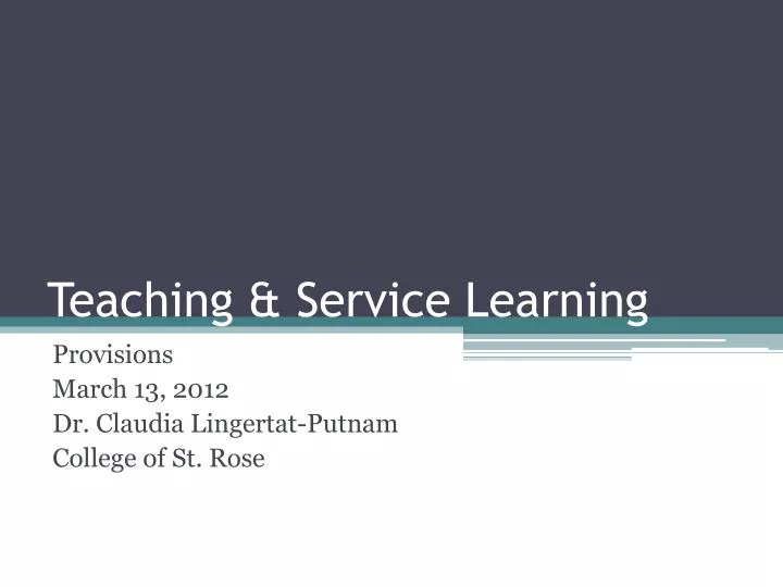 teaching service learning