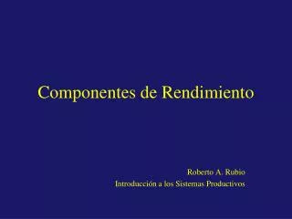 componentes de rendimiento