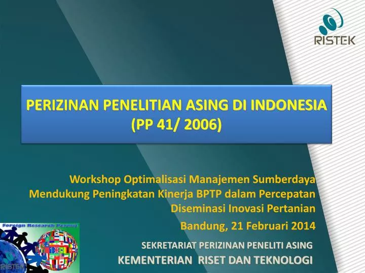 pe rizinan penelitian asing di indonesia pp 41 2006